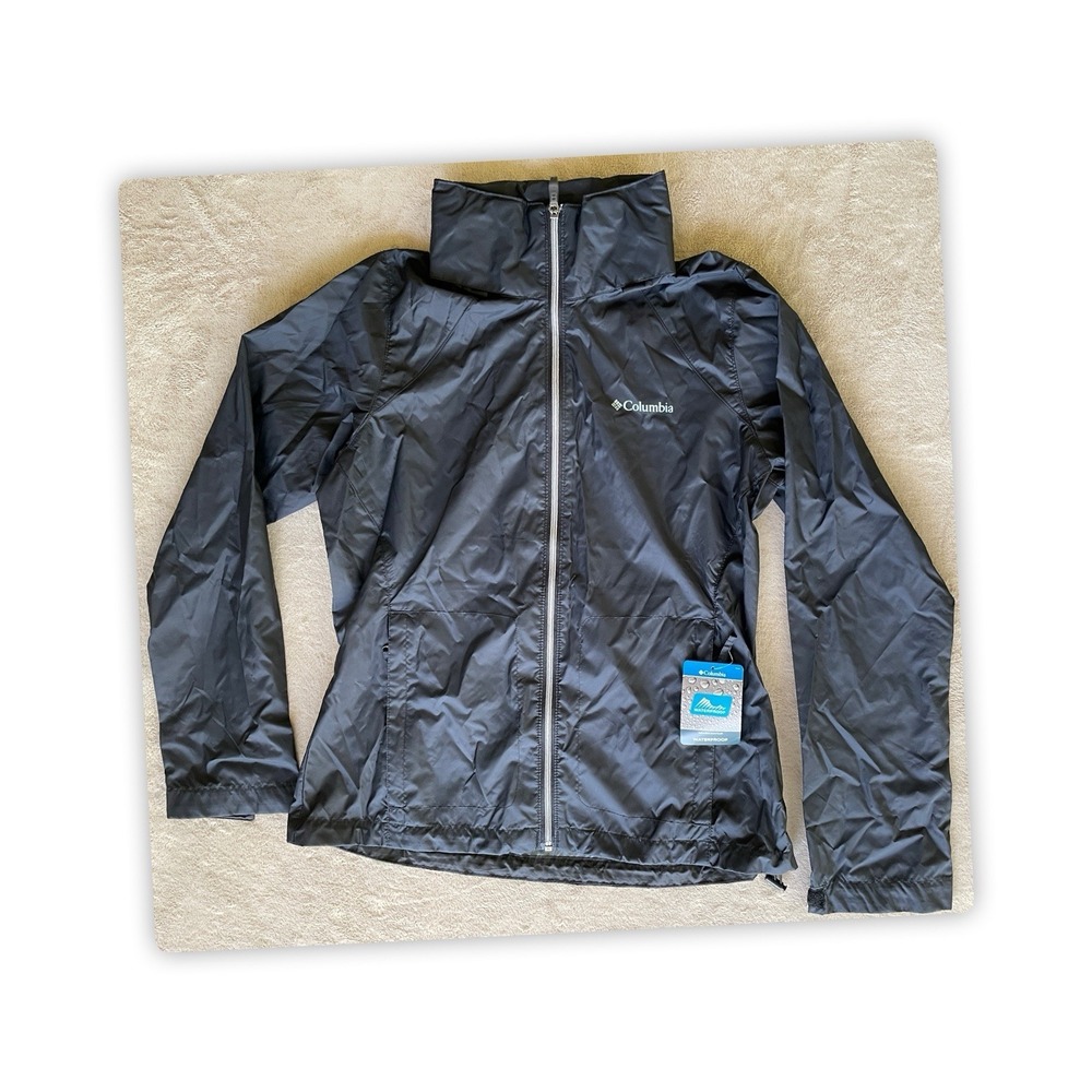 Columbia Switchback III Womens Black Waterproof Rain Jacket NWT Medium